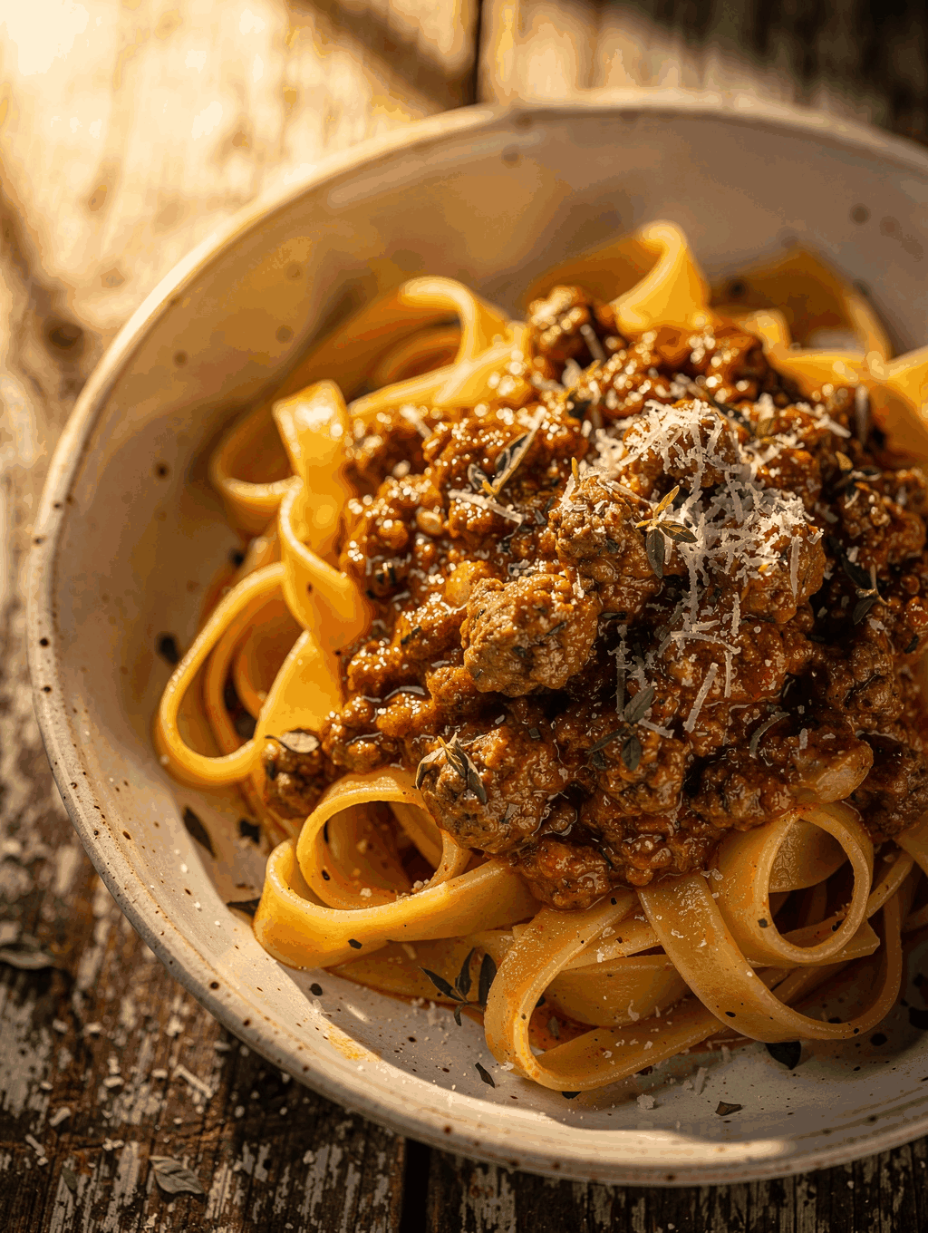 Freshly prepared handmade pasta dish