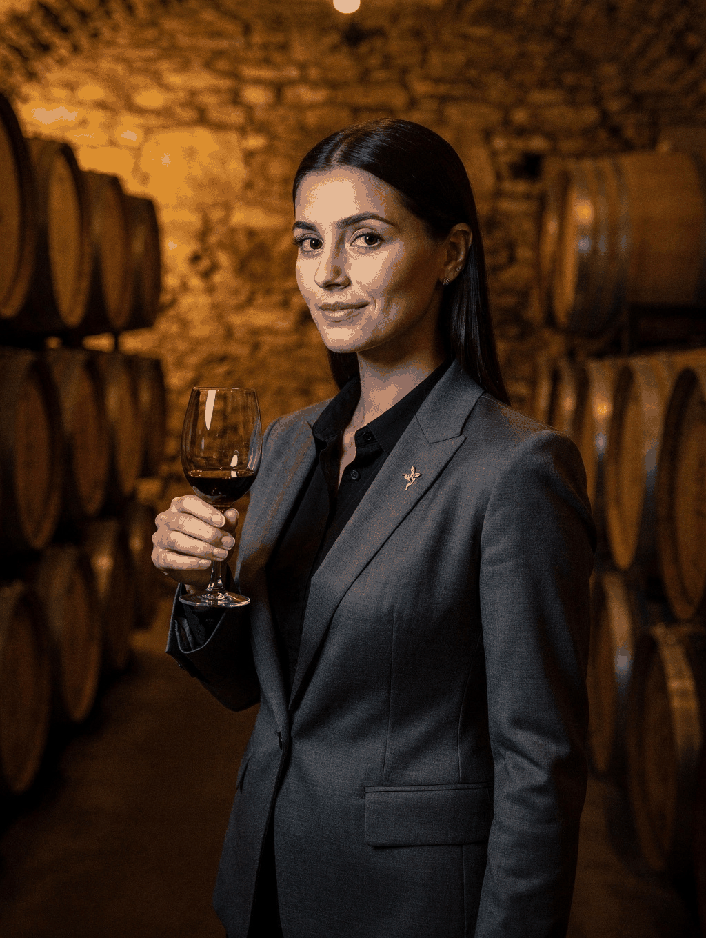 Head Sommelier Giulia Valli evaluating vintage Chianti Classico